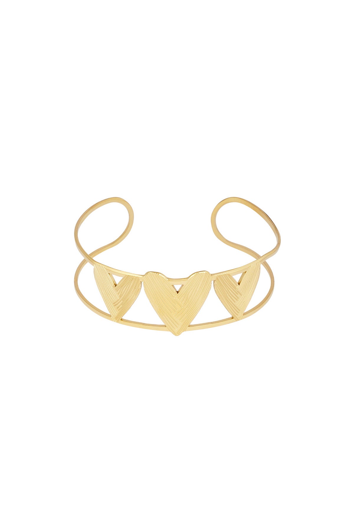 Bracciale cuori acciaio inossidabile oro