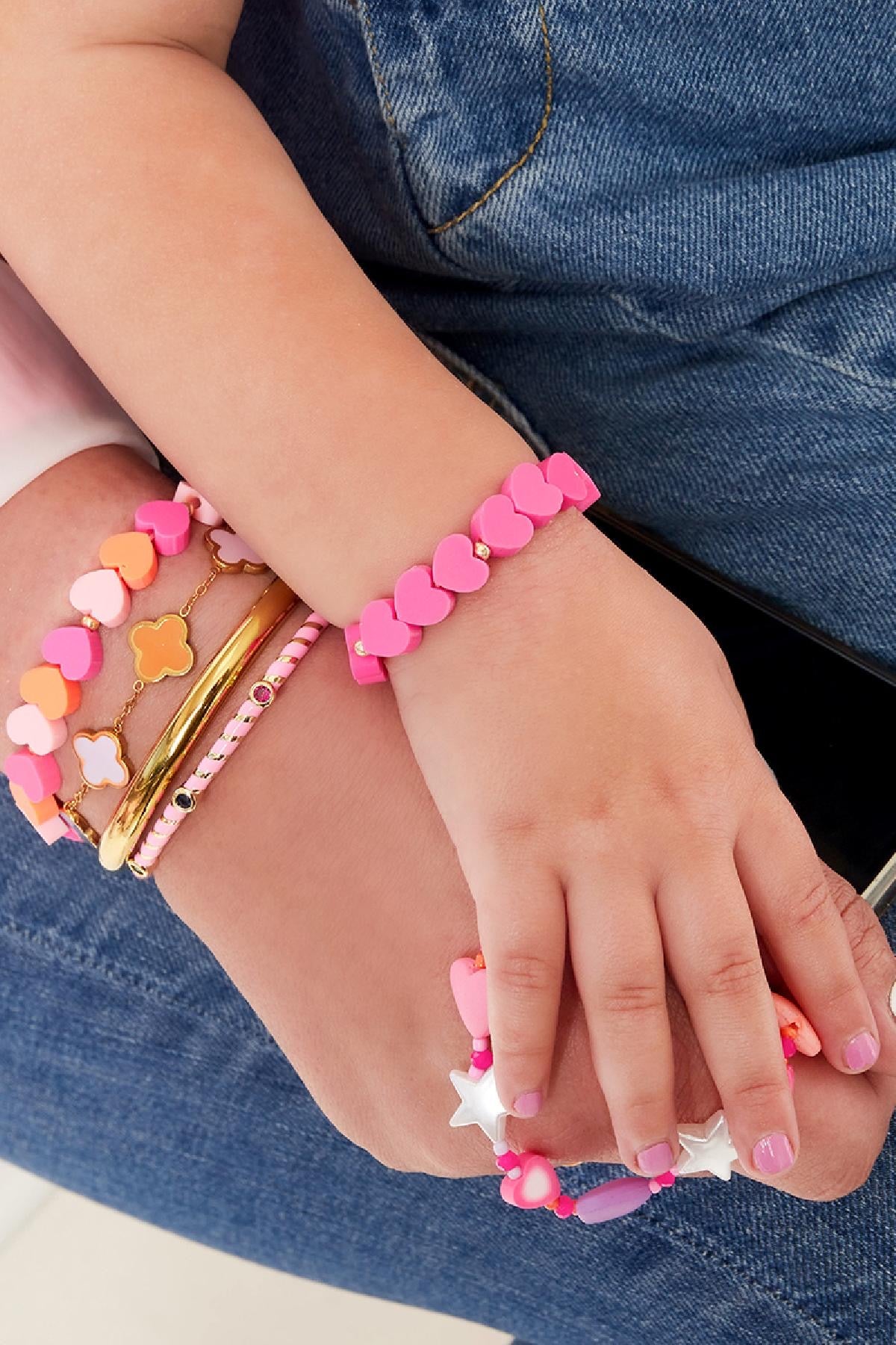 Bracciale bimba cuori colorati