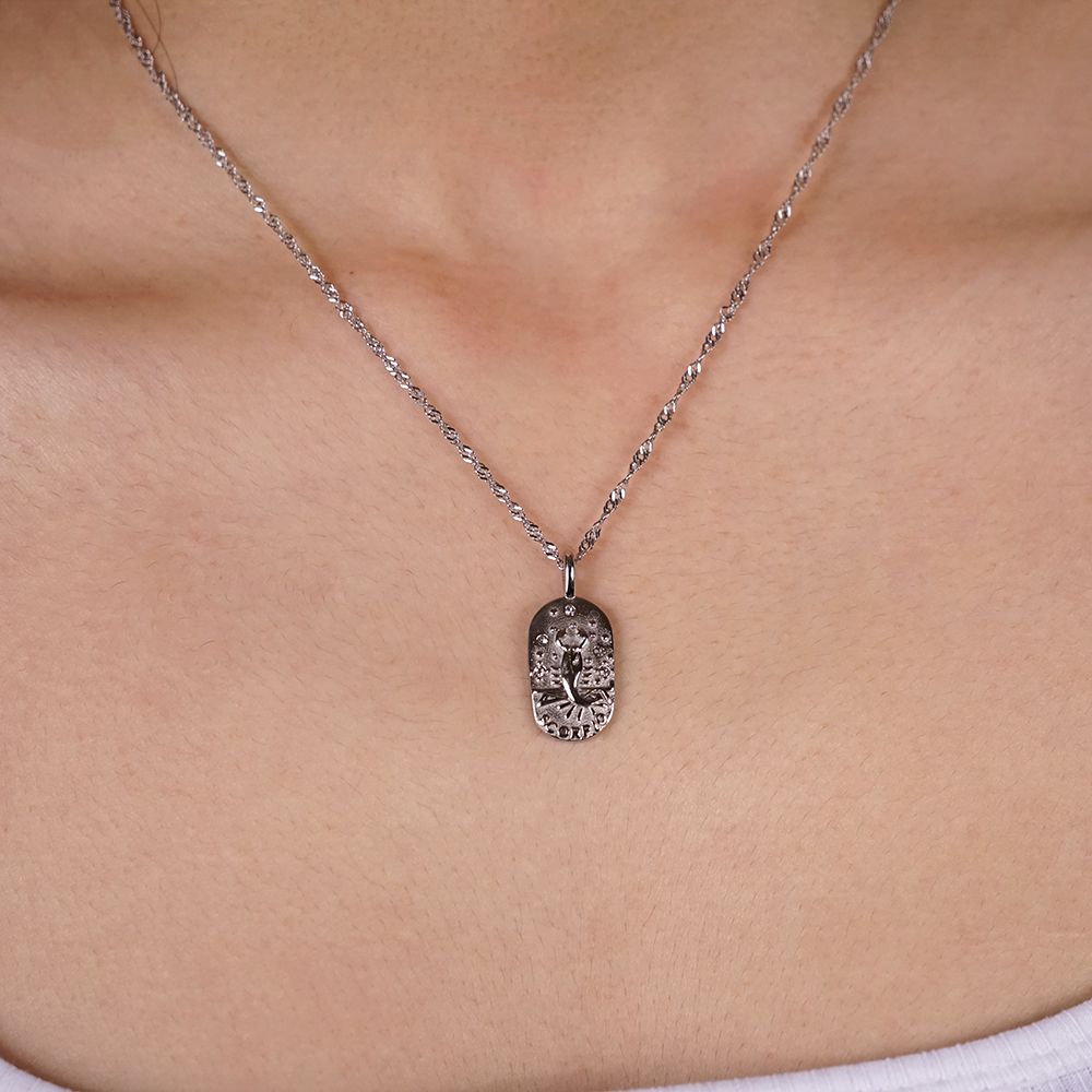 Collana Zodiac in acciaio inossidabile oro e argento