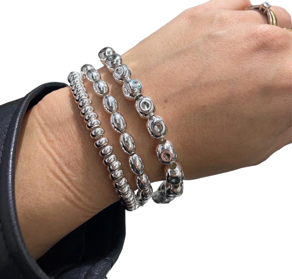 Bracciale in Argento 925 pepite- sfere - rondelle