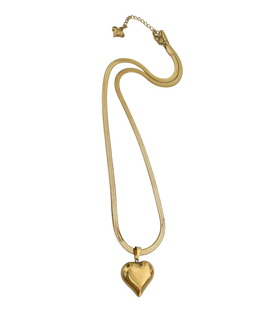 Collana charm cuore in acciaio inossidabile Oro