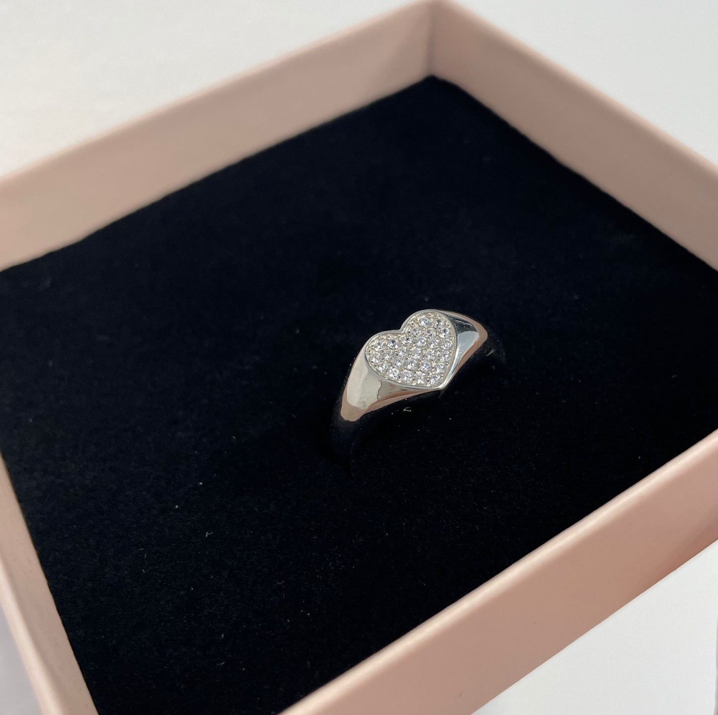 Anello da mignolo cuore in argento 925 e zirconcini SCIARAH