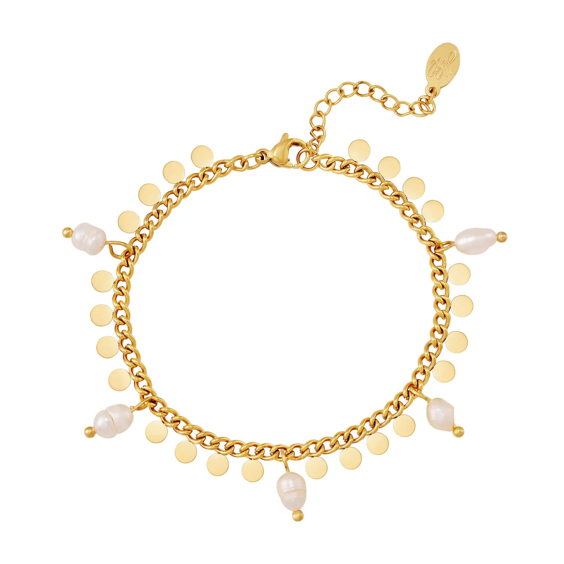 Bracciale con perle gold in acciaio inossidabile SCIARAH