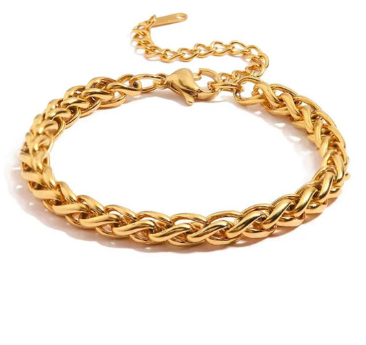 Bracciale torchion oro acciaio inossidabile