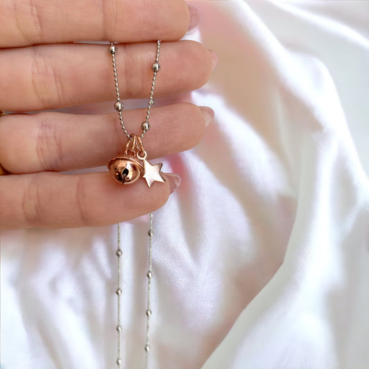 Collana argento 925 charm rosegold